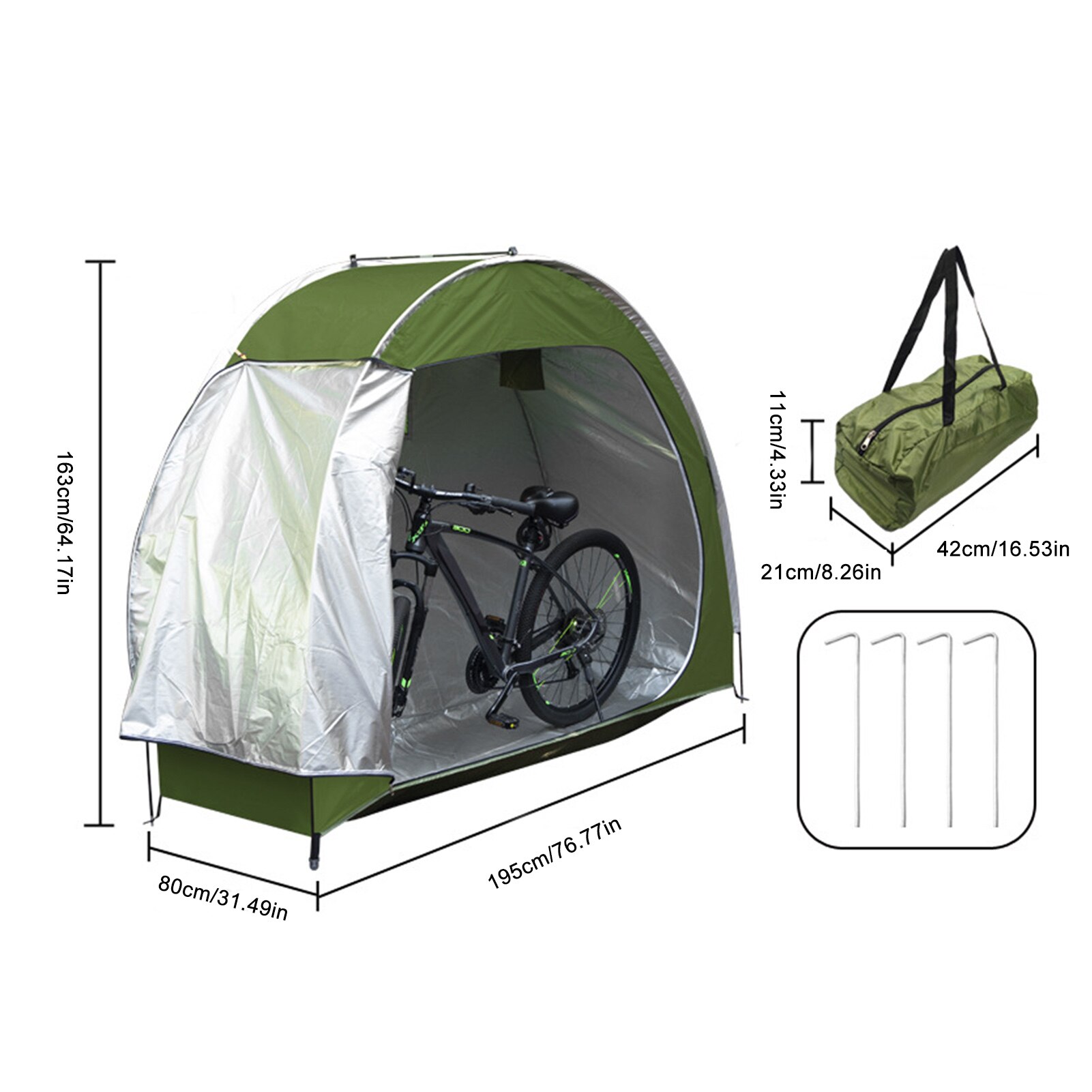 Cheap Goat Tents Outdoor Bike Tent 195x163x80cm Waterproof Bicycle Storage Shed Heavy Duty Oxford Storage Tents For Bikes Lawn Mower Garden Tools   
